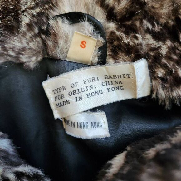 Vintage Rabbit Fur Coat Womens Small Medium Large XL Leather Arctic Dream Outerw - Picture 6 of 7